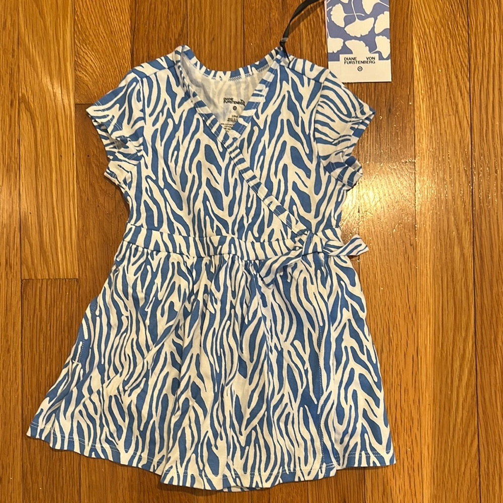 Diane Von Furstenberg for Target Blue Zebra Print Kids Dress